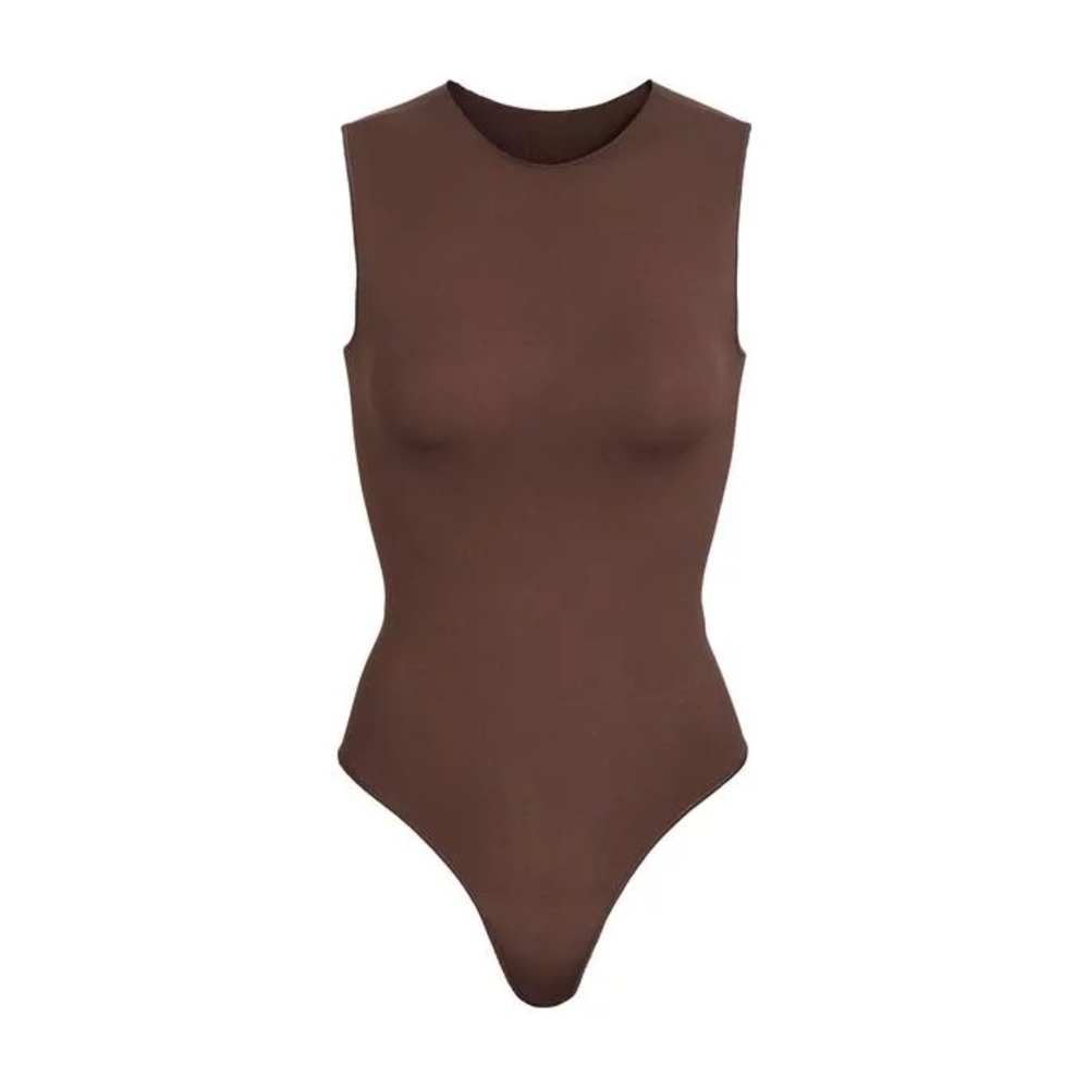 Skims brown essential thong bodysuit